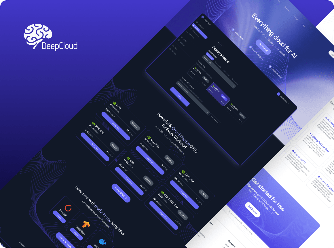 gpu cloud landing page desktop dark
